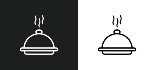 dish outline icon in white and black colors. dish flat vector icon from restaurant collection for web, mobile apps and ui.
