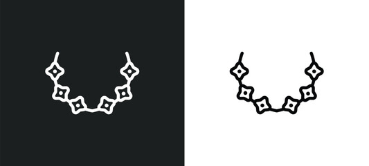flower necklace outline icon in white and black colors. flower necklace flat vector icon from holidays collection for web, mobile apps and ui.