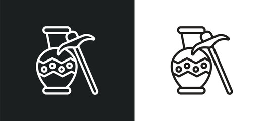 archeologist outline icon in white and black colors. archeologist flat vector icon from history collection for web, mobile apps and ui. - obrazy, fototapety, plakaty