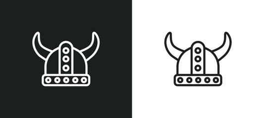viking helmet outline icon in white and black colors. viking helmet flat vector icon from history collection for web, mobile apps and ui.