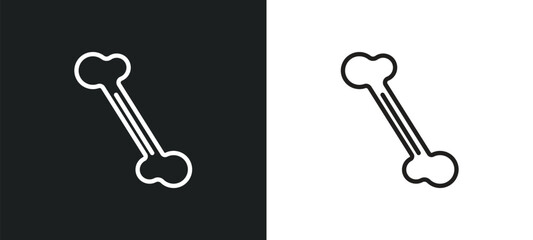 bone outline icon in white and black colors. bone flat vector icon from history collection for web, mobile apps and ui.