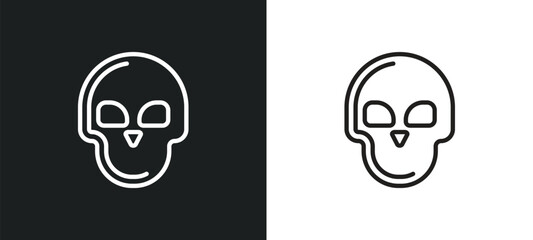 skull outline icon in white and black colors. skull flat vector icon from history collection for web, mobile apps and ui.