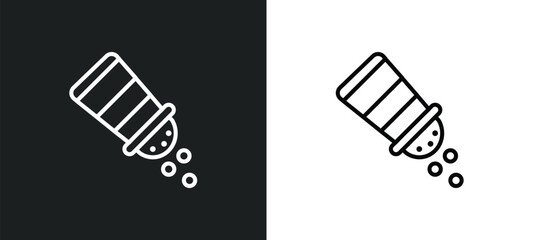 salt outline icon in white and black colors. salt flat vector icon from health collection for web, mobile apps and ui.
