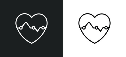 cardiology outline icon in white and black colors. cardiology flat vector icon from health and medical collection for web, mobile apps and ui.