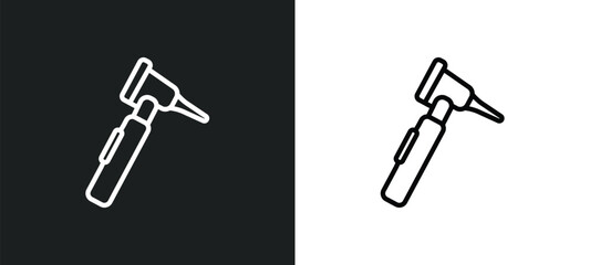 otoscope outline icon in white and black colors. otoscope flat vector icon from health and medical collection for web, mobile apps and ui.