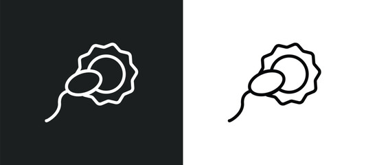 spermatozoon outline icon in white and black colors. spermatozoon flat vector icon from health and medical collection for web, mobile apps and ui. - obrazy, fototapety, plakaty