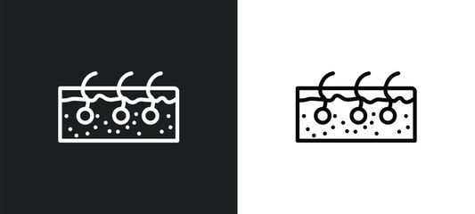 epidermis outline icon in white and black colors. epidermis flat vector icon from health and medical collection for web, mobile apps and ui.