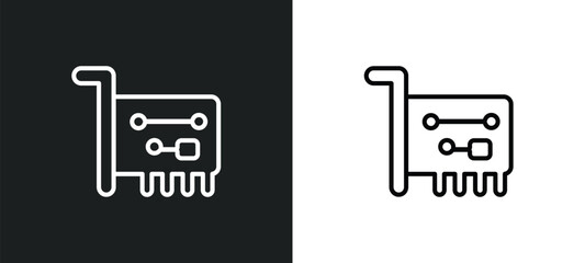 network interface card outline icon in white and black colors. network interface card flat vector icon from hardware collection for web, mobile apps and ui.