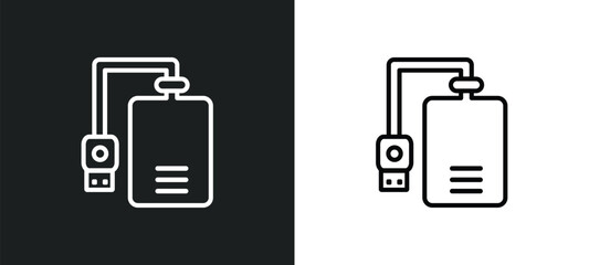external hard drive outline icon in white and black colors. external hard drive flat vector icon from hardware collection for web, mobile apps and ui.