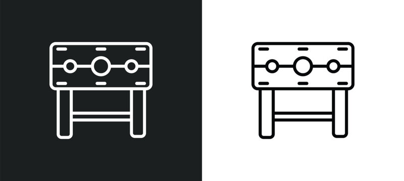 pillory outline icon in white and black colors. pillory flat vector icon from halloween collection for web, mobile apps and ui.