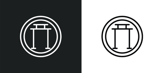horizontal bar outline icon in white and black colors. horizontal bar flat vector icon from gymandfitness collection for web, mobile apps and ui.