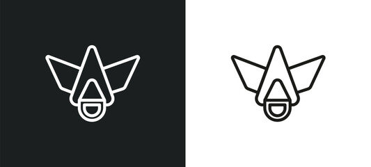 elevation mask outline icon in white and black colors. elevation mask flat vector icon from gym and fitness collection for web, mobile apps and ui. - obrazy, fototapety, plakaty
