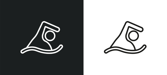 man swimming outline icon in white and black colors. man swimming flat vector icon from gym and fitness collection for web, mobile apps and ui.