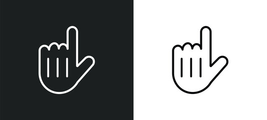 hand pointer outline icon in white and black colors. hand pointer flat vector icon from gestures collection for web, mobile apps and ui.