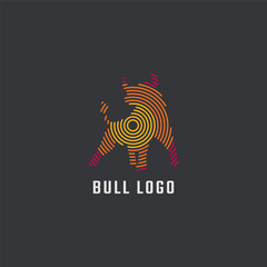 Bull logo line art