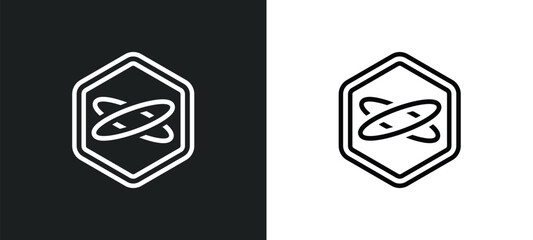 ellipse outline icon in white and black colors. ellipse flat vector icon from geometry collection for web, mobile apps and ui.