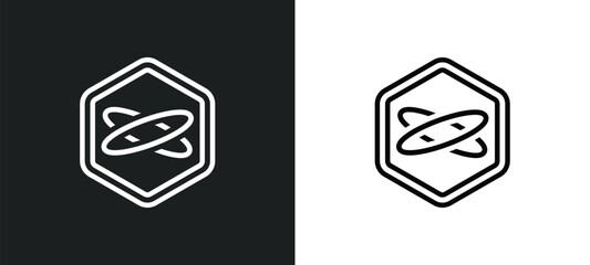 ellipse outline icon in white and black colors. ellipse flat vector icon from geometry collection for web, mobile apps and ui.