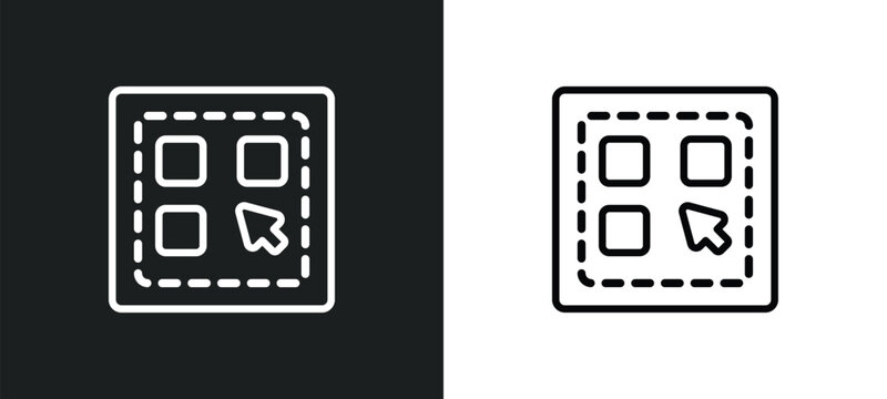 select all outline icon in white and black colors. select all flat vector icon from geometry collection for web, mobile apps and ui.