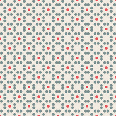 Cream, Gray and Red Dotted Ornate Pattern
