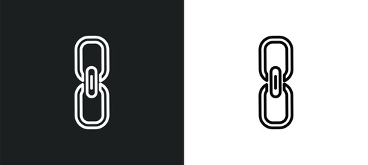chain outline icon in white and black colors. chain flat vector icon from general collection for web, mobile apps and ui.