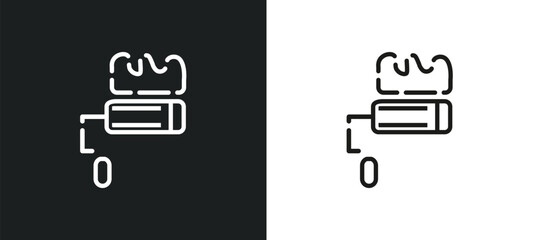 painting work outline icon in white and black colors. painting work flat vector icon from general collection for web, mobile apps and ui.