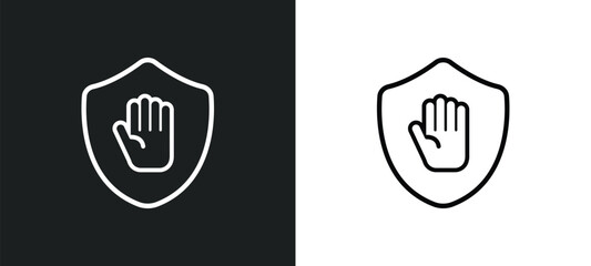 right to objection outline icon in white and black colors. right to objection flat vector icon from gdpr collection for web, mobile apps and ui. - obrazy, fototapety, plakaty