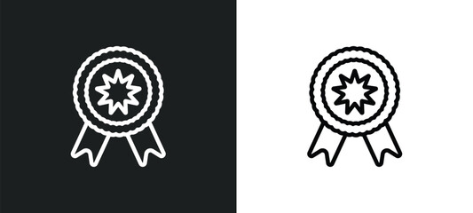 recognition badge outline icon in white and black colors. recognition badge flat vector icon from gaming collection for web, mobile apps and ui.