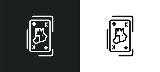 king of spades outline icon in white and black colors. king of spades flat vector icon from gaming collection for web, mobile apps and ui.