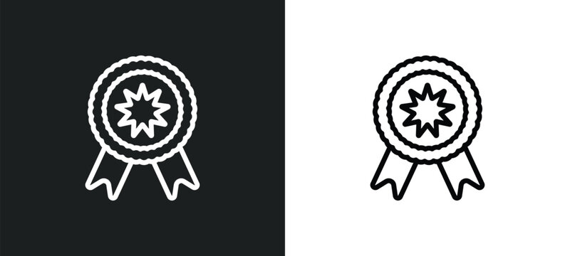 recognition badge outline icon in white and black colors. recognition badge flat vector icon from gaming collection for web, mobile apps and ui.