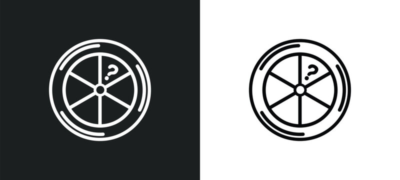 trivial outline icon in white and black colors. trivial flat vector icon from gaming collection for web, mobile apps and ui.