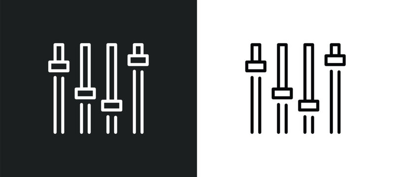 fader outline icon in white and black colors. fader flat vector icon from furniture and household collection for web, mobile apps and ui.