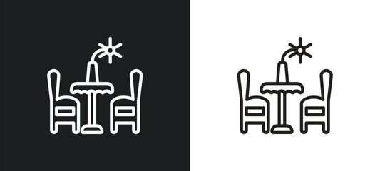 dinner table outline icon in white and black colors. dinner table flat vector icon from furniture & household collection for web, mobile apps and ui.