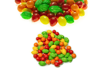 Chewing gums isolated on white background.