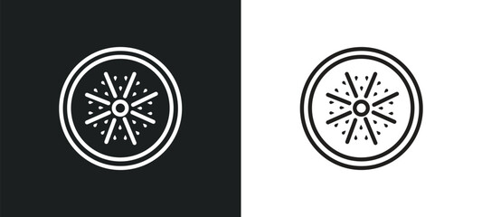 kiwi outline icon in white and black colors. kiwi flat vector icon from fruits collection for web, mobile apps and ui. - obrazy, fototapety, plakaty