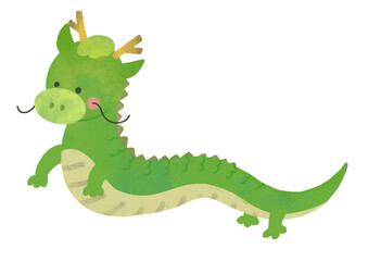 辰年　かわいい龍のイラスト