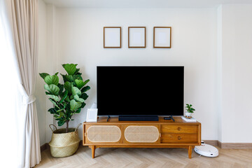 Minimal Style TV set in living room interior