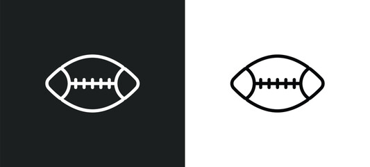 rugby ball outline icon in white and black colors. rugby ball flat vector icon from free time collection for web, mobile apps and ui.