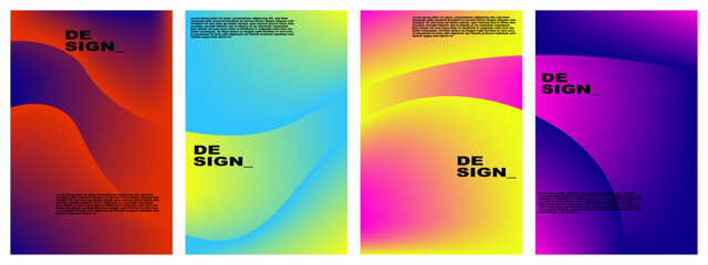 Obraz premium abstract gradient background set for banner, poster, design, template, flyer, brochure, website, etc