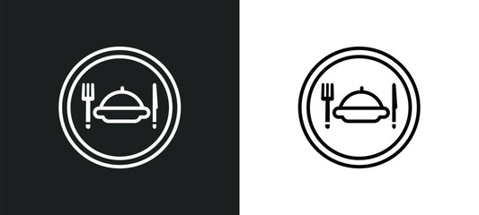 foods outline icon in white and black colors. foods flat vector icon from food collection for web, mobile apps and ui.