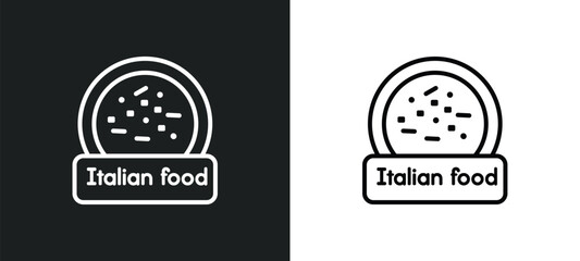 italian outline icon in white and black colors. italian flat vector icon from food collection for web, mobile apps and ui.