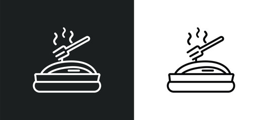 pasta outline icon in white and black colors. pasta flat vector icon from food collection for web, mobile apps and ui.