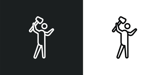 terrible human outline icon in white and black colors. terrible human flat vector icon from feelings collection for web, mobile apps and ui.