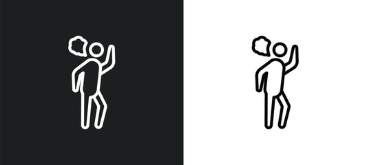 annoyed human outline icon in white and black colors. annoyed human flat vector icon from feelings collection for web, mobile apps and ui.