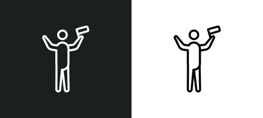 accomplished human outline icon in white and black colors. accomplished human flat vector icon from feelings collection for web, mobile apps and ui.