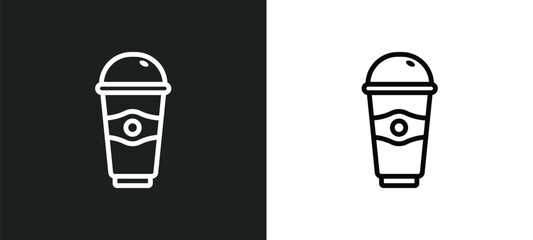 Fototapeta premium beverage outline icon in white and black colors. beverage flat vector icon from fast food collection for web, mobile apps and ui.