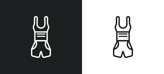 femenine trakcsuit outline icon in white and black colors. femenine trakcsuit flat vector icon from fashion collection for web, mobile apps and ui.