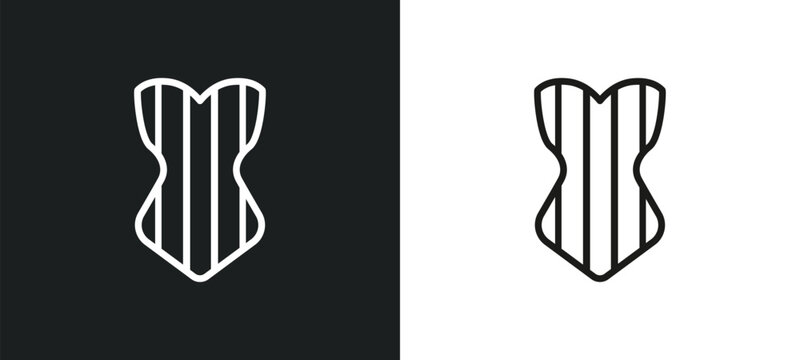 lingerine outline icon in white and black colors. lingerine flat vector icon from fashion collection for web, mobile apps and ui.