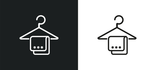 Fototapeta premium cloth towel outline icon in white and black colors. cloth towel flat vector icon from fashion collection for web, mobile apps and ui.