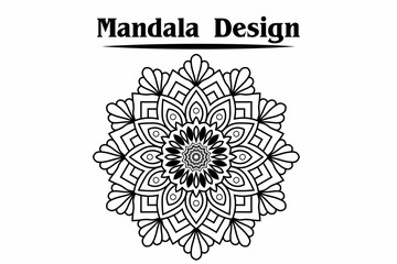 Beautiful round mandala on white background