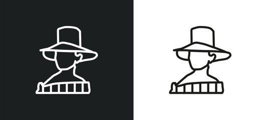 Fototapeta premium feminine fashion outline icon in white and black colors. feminine fashion flat vector icon from fashion collection for web, mobile apps and ui.
